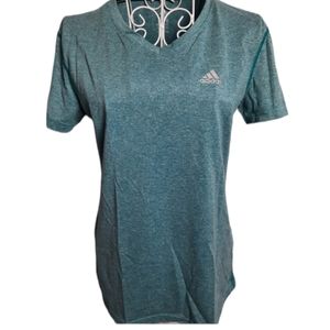 Adidas Climalite Teal V-Neck Tee Women's SZ S(8-10)